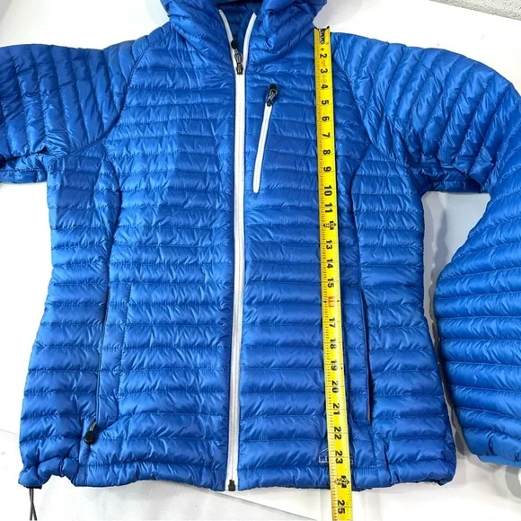 L.L.BEAN jacket women’s ultralight 850 DOWN HOODED SWEATER JACKET BLUE zip M - Picture 5 of 15